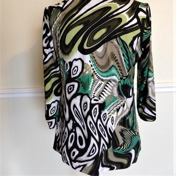 Essentials By Milano 3/4 sleeve blouse - Picture 2 of 4